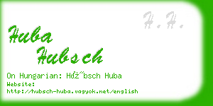 huba hubsch business card